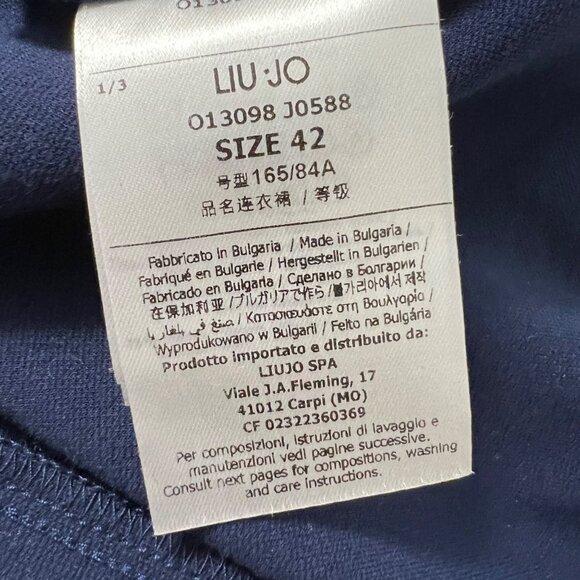 Liu Jo Womens Blue Short Sleeve Jersey Dress Bow Detail size IT 42 US 6 - Picture 12 of 15